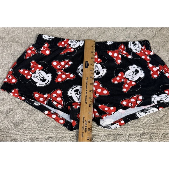 Disney Minnie Mouse Shorts Womens Small Black Red Bow Lounge Sleepwear - Picture 6 of 10
